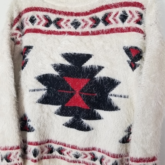 ANTHROPOLOGIE EVERLEIGH Aztec Imitation Mohair Knitted Sweater - Picture 10 of 13